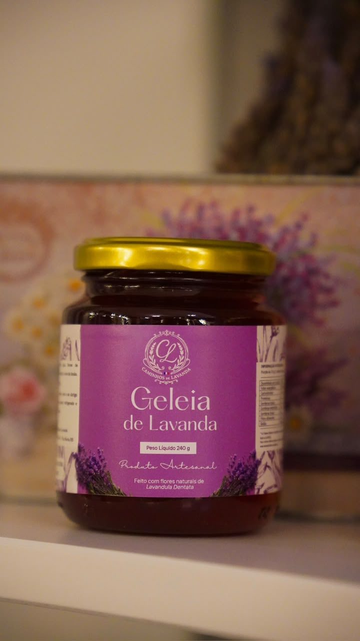 Pote de geleia de lavanda artesanal